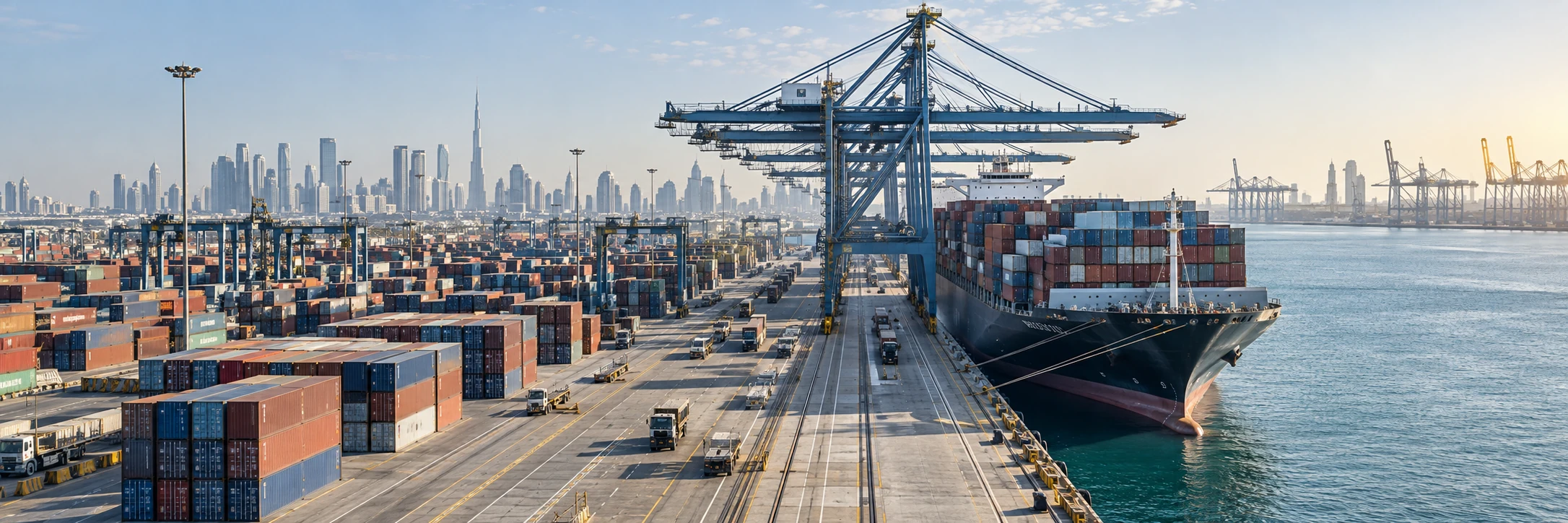 Stacked shipping containers at the port